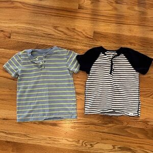 2 striped T shirts, Primary and Gap